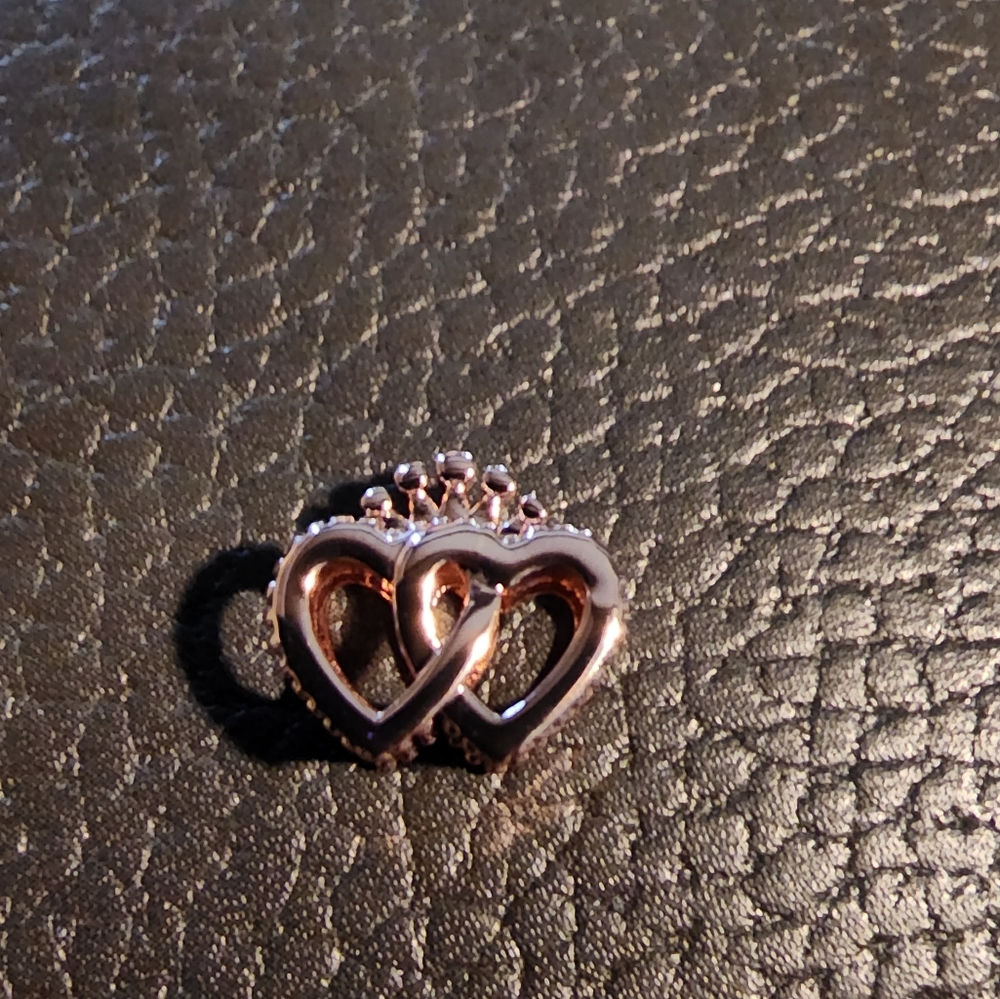 Rose gold crown Entwined charm